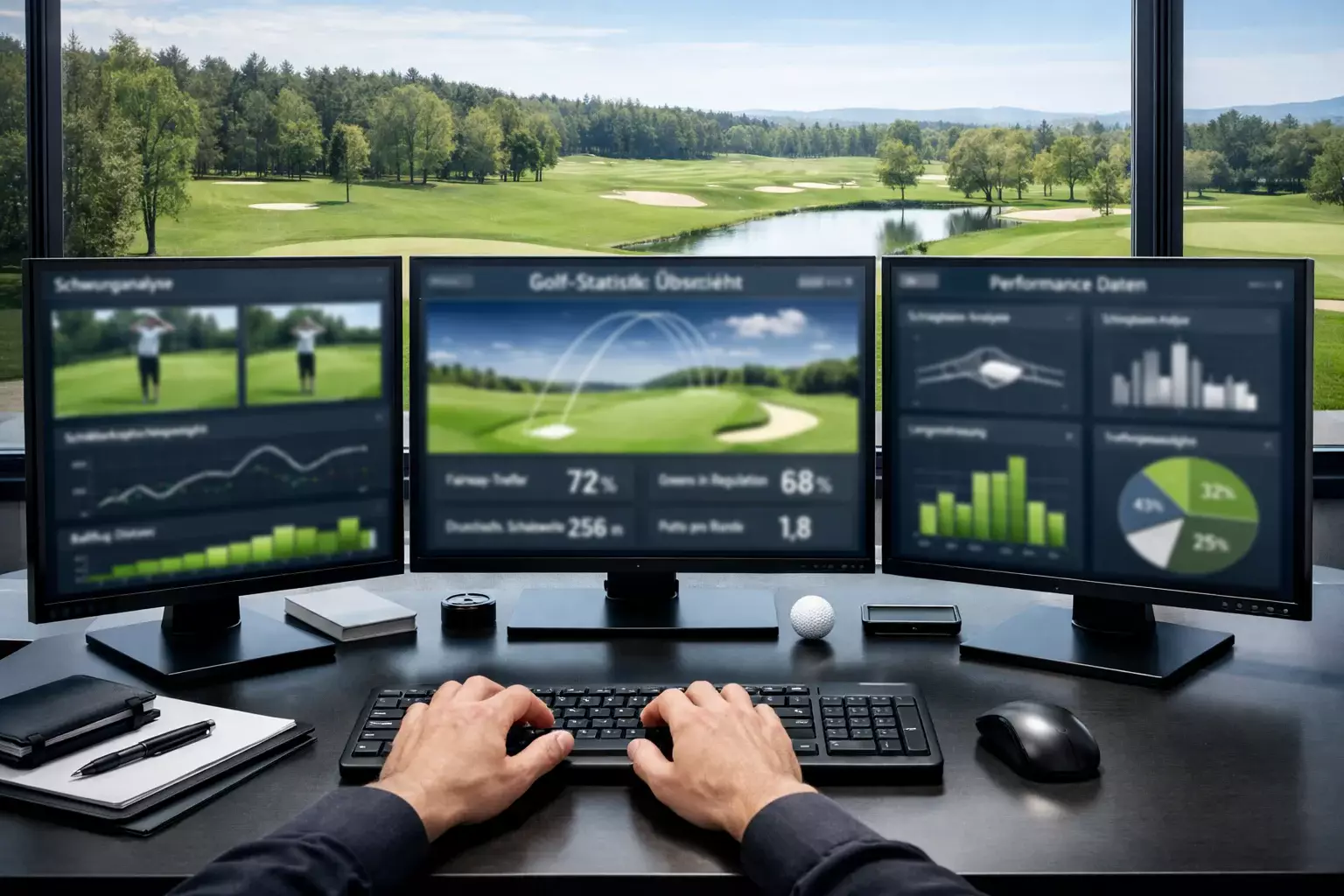 Golfstatistiken und Datenanalyse auf Bildschirmen
