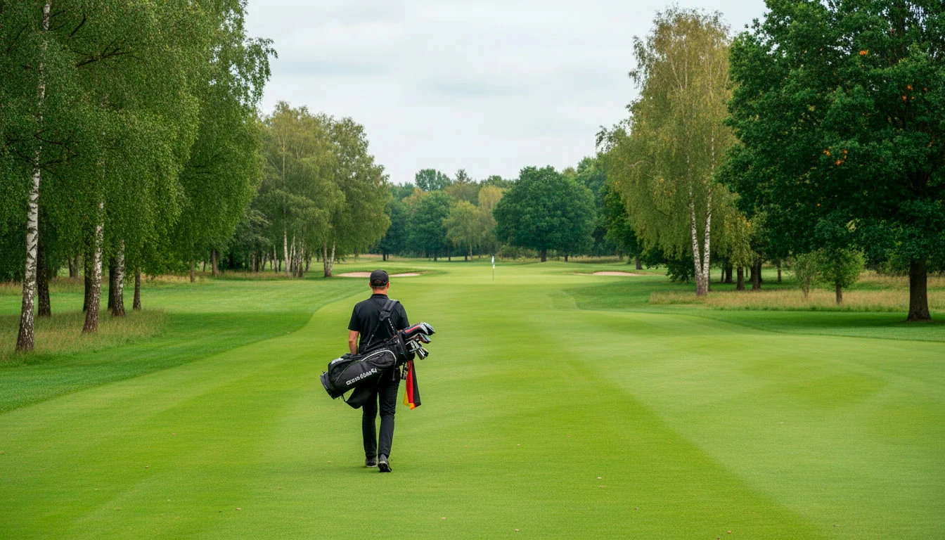 Golfspieler mit Deutschland-Fahne am Golfplatz – Deutsche Golfer Wetten