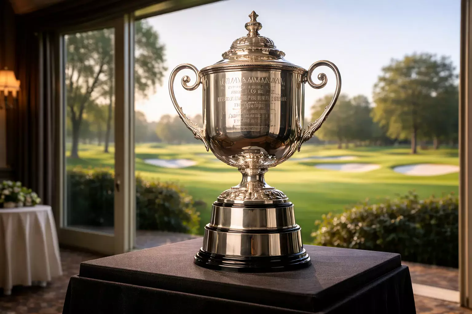 PGA Championship Wanamaker Trophy auf einem Podest