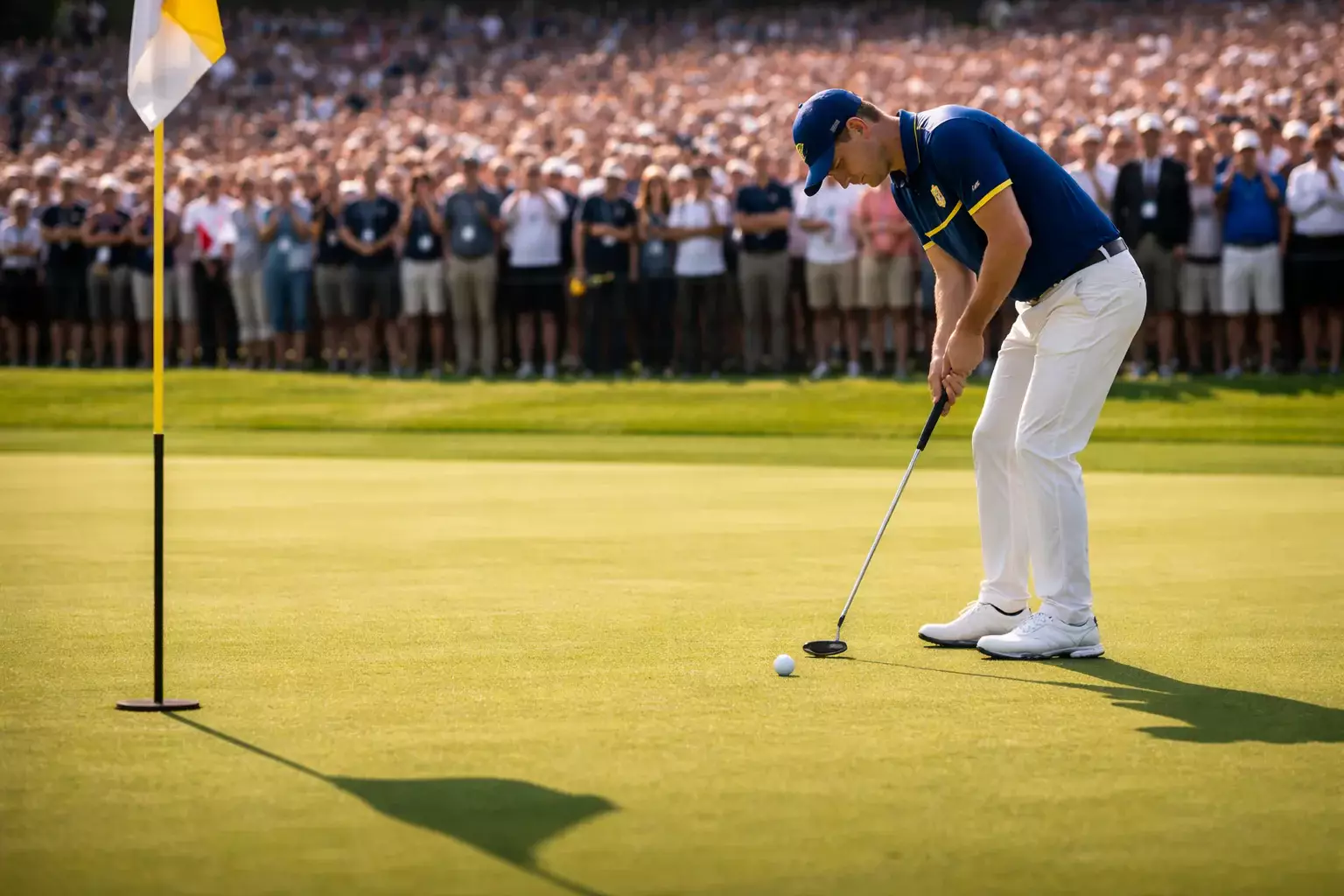 Golfer beim entscheidenden Putt unter Druck
